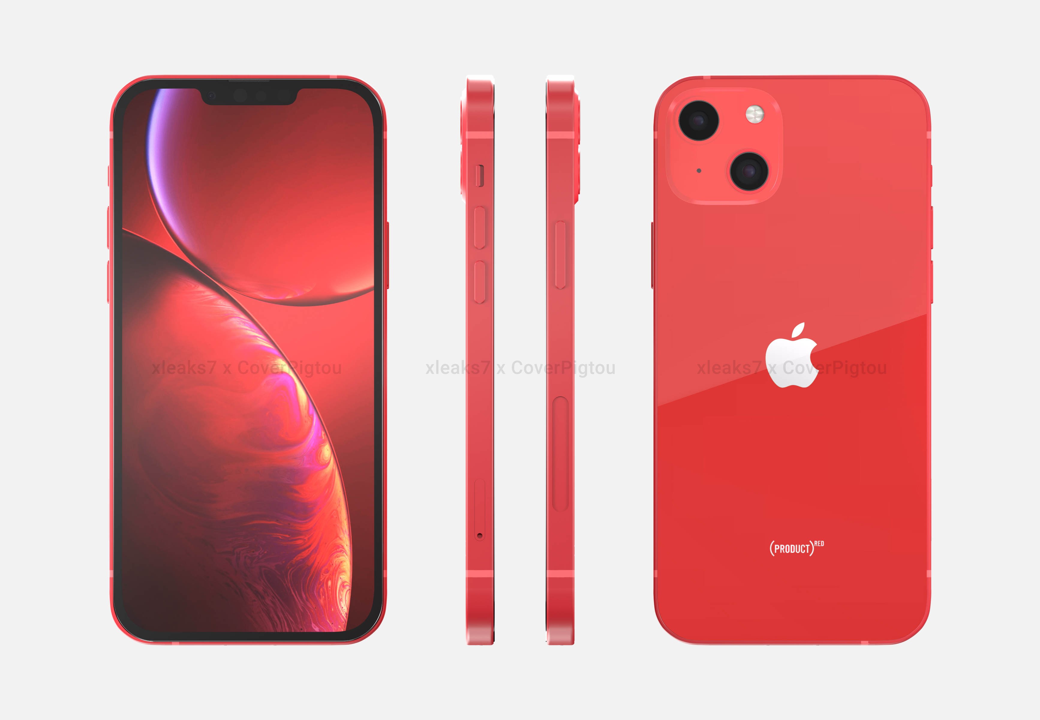 iPhone 13 Product Red edition appears in high quality renders